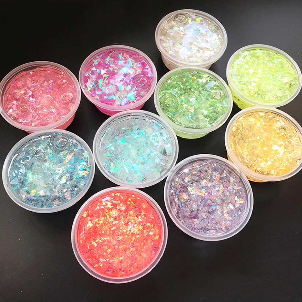 

7 Color Shinny Fluffy Foam Sludge Playdough Plasticine Cotton Mud Glitter Slime Clay Stress Relief Kids Toys