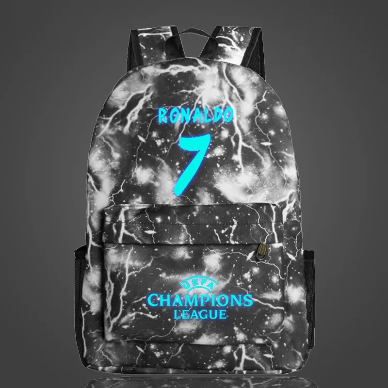 Luminous Teenage Backpack Boys Girls School Bags C Ronaldo Printing Schoolbags Night Rucksack Satchel Mochila BP0257 (18)