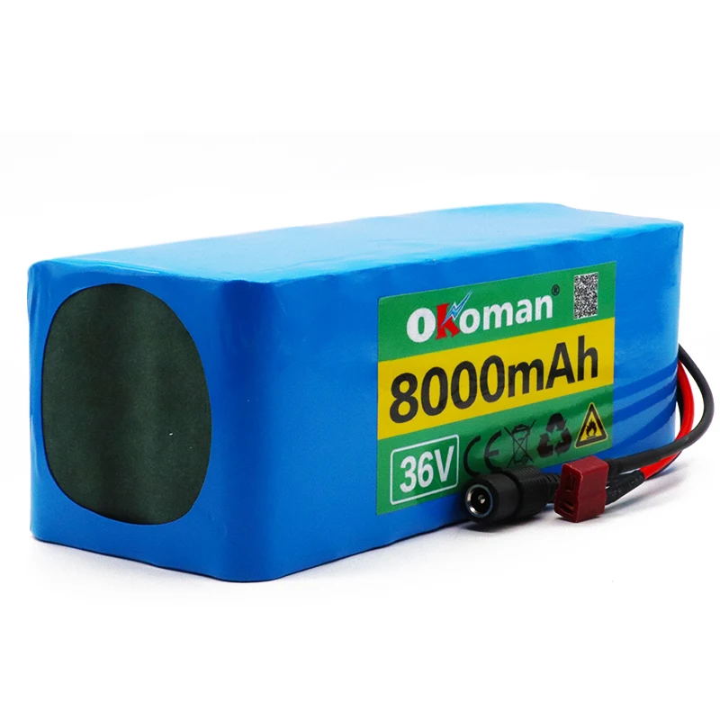 36V аккумулятор 500W 18650 литиевая батарея 36V 8AH с bms Электрический велосипед батарея с ПВХ чехол для электрического велосипеда