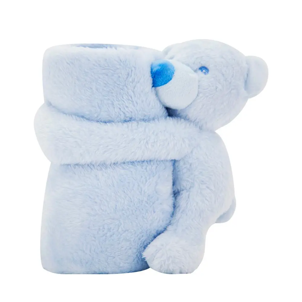 Детское одеяло с рисунком медведя для новорожденных; супер мягкая флисовая пеленка кораллового цвета для сна; детское одеяло для фотосессии
