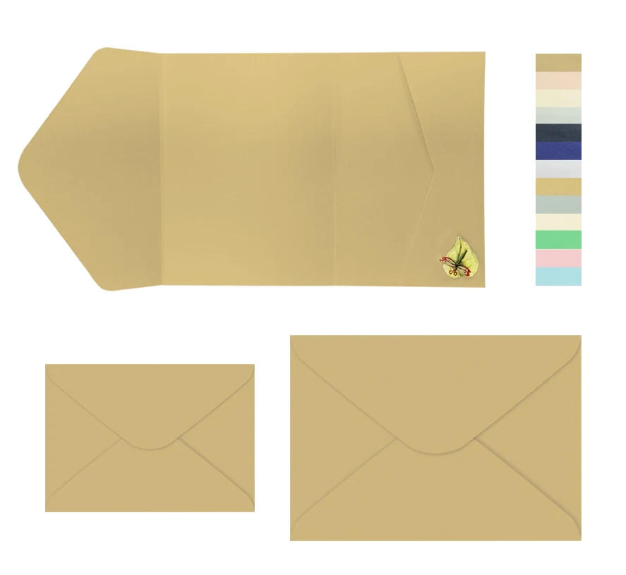 

25pcs/lot signature pocket envelop with matching envelop available Retangolo Pocket Invitation