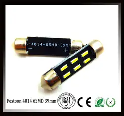 50 шт. 39 мм 4014 6SMD купол гирлянда Света DC12v автомобиля части ног лампа бардачок лампы Передняя Карта/Задняя Купольные Светодиодного освещения