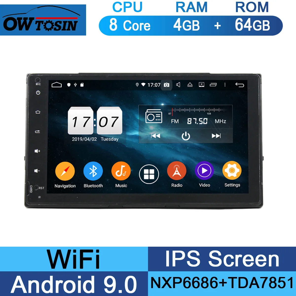 " ips 8 Core 4G+ 64G Android 9,0 автомобильный DVD мультимедийный плеер gps Радио для Toyota Corolla DSP CarPlay Parrot BT - Цвет: 64G
