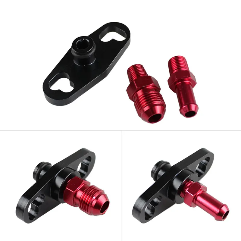 Car Aluminum Alloy Turbo Fuel Rail Delivery Regulator Adapter with Fittings 1Pcs for Honda Mitsubishi Toyota RS-FRG012