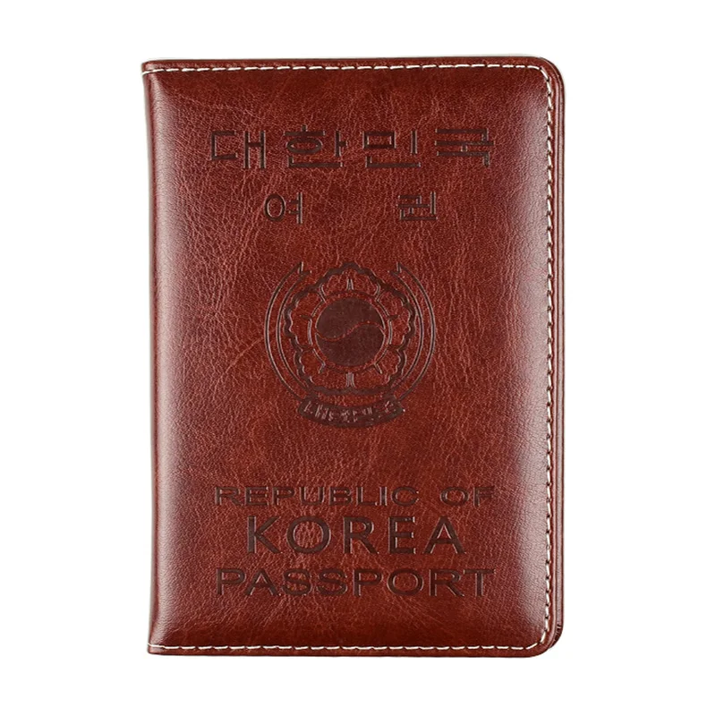 

DIKEDAKU Republic of Korea Passport Holder Women Men Soft Pu Leather Passport Case Couple Korean ID Card Passport Bag Organizer
