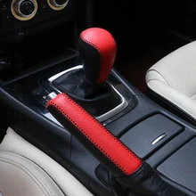 YAQUICKA салона кожаный чехол для рычага переключения передач ручного тормоза с длинными рукавами воротники для Mazda 3 Axela Atenza CX-5 CX-4 CX-3, покрытой качественным чехлом