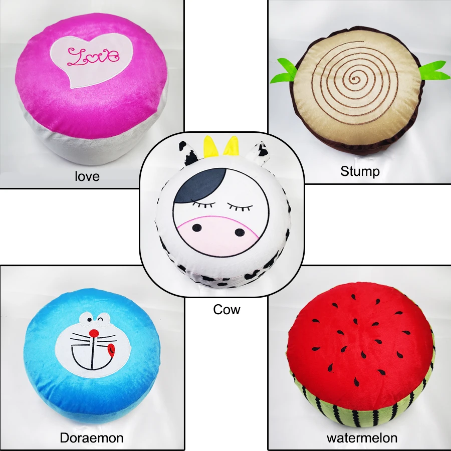 Tree Stump Fruit Cartoon Plush Inflatable seat seat Sofa Thickened Folding Stool Gifts for Children