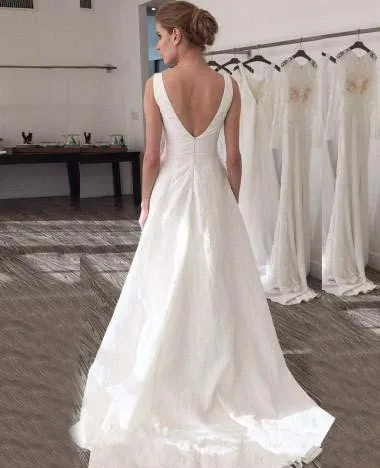 2018-white-wedding-dress-simple-plain-summer-beach-boho-a-line-backless-country-garden-bridal-gown-custom-made-plus-size (2)_