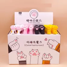 48 шт./упак. креативный Кошачий коготь силиконовая гелевая ручка, знак ручка Студенческая премия вечерние акции подарок черные чернила для ручки офисные школьные принадлежности