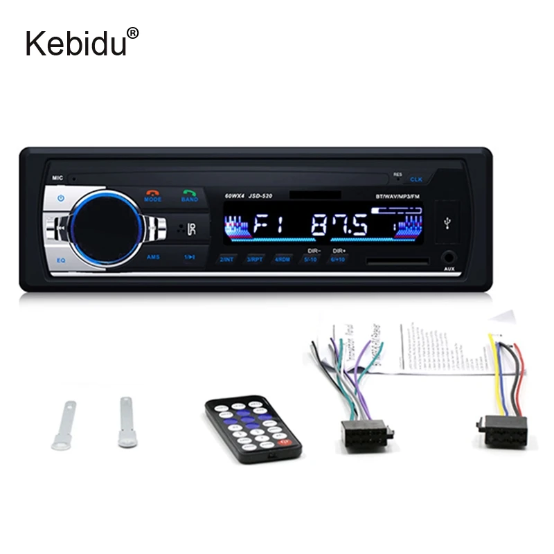 Kebidu Автомагнитола Bluetooth 12V In-dash 1 Din автомобильный стерео Mp3 плеер AUX вход приемник аудио Автоэлектроника Авторадио