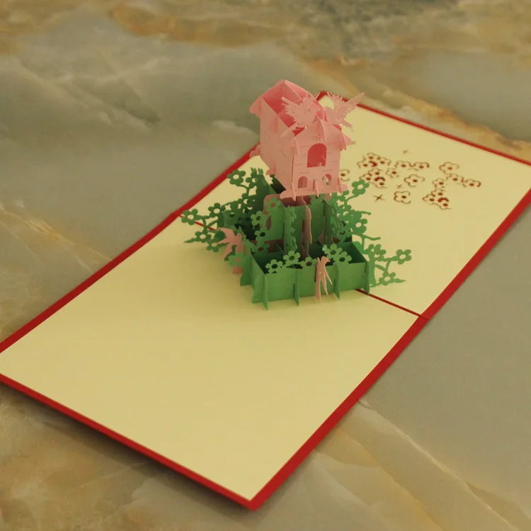 3d pop up bird and nest paper card postcards greeting card