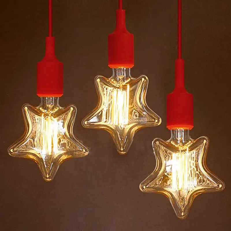 e27 40w incandescent bulbs warm white star shape star shaped silicone light bulbs