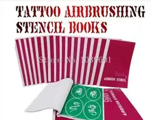 wholesale 3 BOOKS Temporary Airbrush Tattoo Stencil Template New Booklet total 24 books(2223 Designs) can be choose