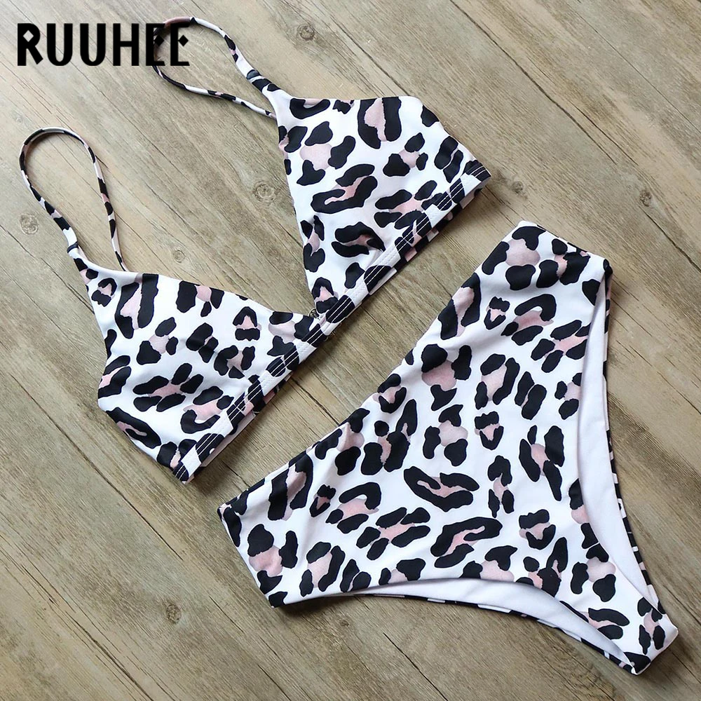 

RUUHEE Brand New Bikini Women Swimsuit Swimwear Push Up Bikini Set Animal Printed Bathing Suit Women Summer Beach Wear 2019