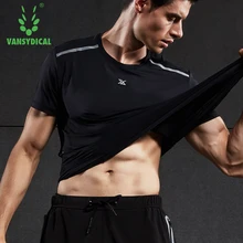 Vansydical футболки для бега мужские дышащие баскетбольные майки быстросохнущие фитнес-тренажеры с коротким рукавом топы Спортивная одежда