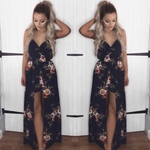 Sexy V-Neck Print Women Jumpsuits Floral Backless Sleeveless Pleated Female Rompers 2019 Summer Style Fashion Beach Clothing