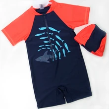 New Models Kid 1-12 year old Boys Rash Guards One Piece Swimsuit Black & Orange with fish Swimwear Swimming Cap summer wear New Models Kid 1-12 year old Boys Rash Guards One Piece Swimsuit Black & Orange with fish Swimwear Swimming Cap summer wear