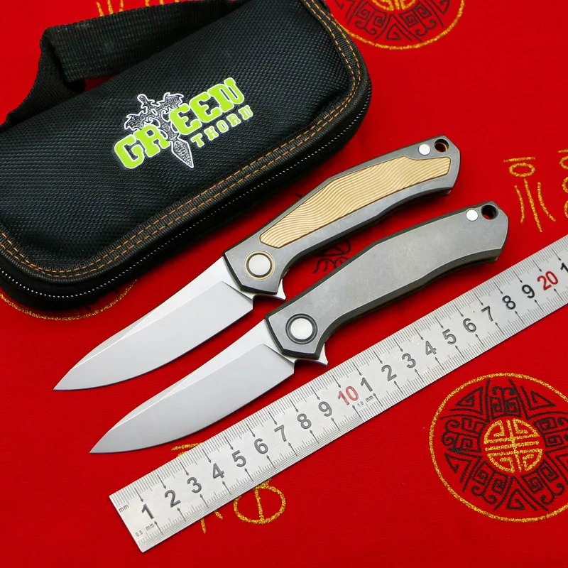 

Green thorn poker Limited Edition D2 blade titanium alloy handle camping outdoor survival pocket knife practical knife EDC tool