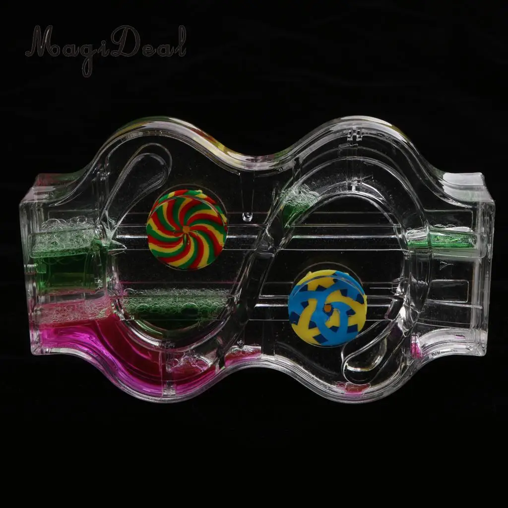 MagiDeal S Shape Floating Colored Oil Liquid Motion Visual Hourglass Timer for Home House Club Ornament Children Toy Gift