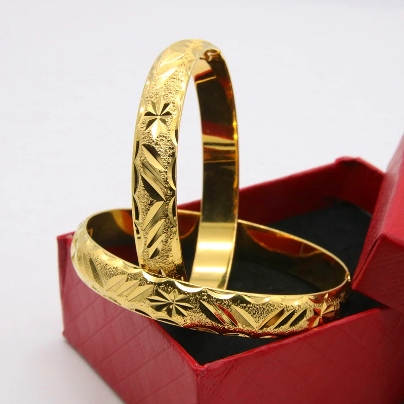 

Star Gold Filled Dubai Bangles Jewellery Ethiopian Bracelets for Women African Wedding Jewelry Party Gifts