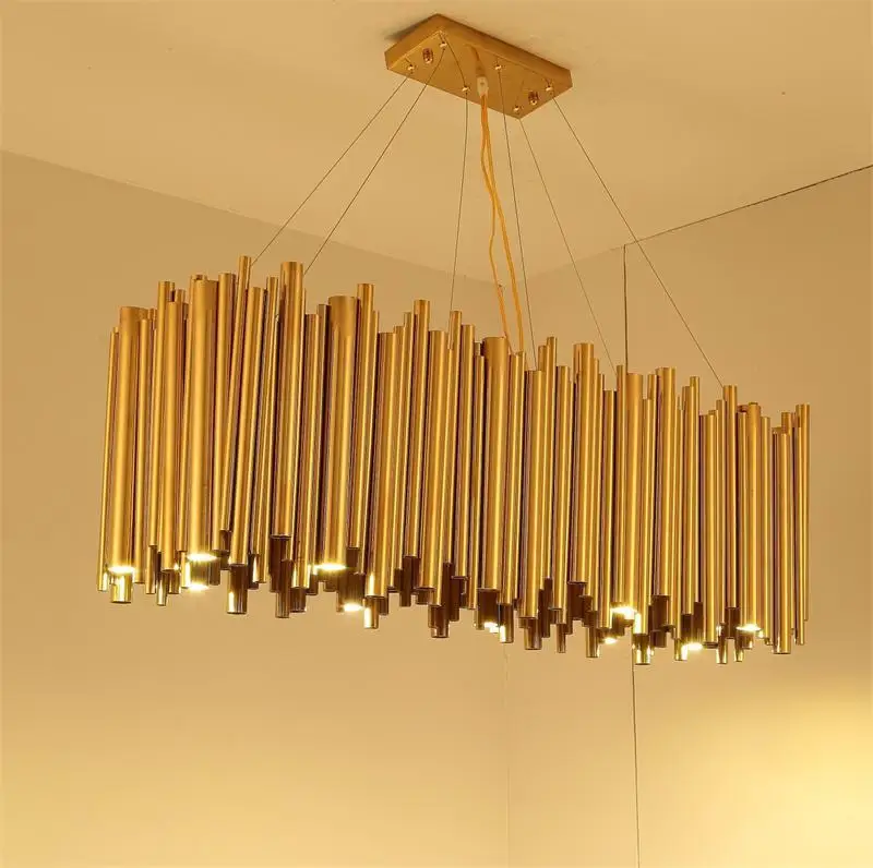Италия дизайн золото Delightfull Брубек люстра алюминиевый сплав трубки подвесной светильник модный проект лампа