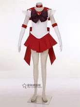 Anime sailor moon sailor mars rei hino japonés uniforme cosplay traje de halloween dress + collar + bowknot + guantes + head band