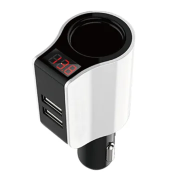 

Dual USB Cigarette Lighter Smart Car Charger Voltage Current Display Phone GPS Charging Adapter USB 2 Way Splitter Fast Charging