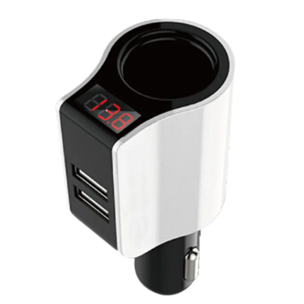Умное автомобильное зарядное устройство с двумя USB-портами и дисплеем напряжения