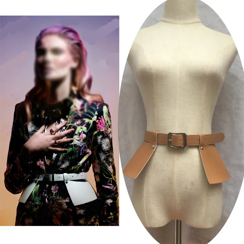 Sexy Designer Faux Leather Wide Skirt Belt Popular Punk Slim Skirt