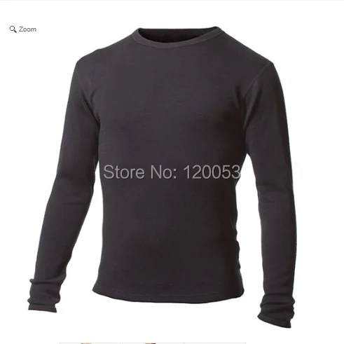 Men's 100% Australia Merino Wool Underwear Top, Men's Merino Wool Baselayer, Merino Wool Ski Underwear, 230GSM Interlock