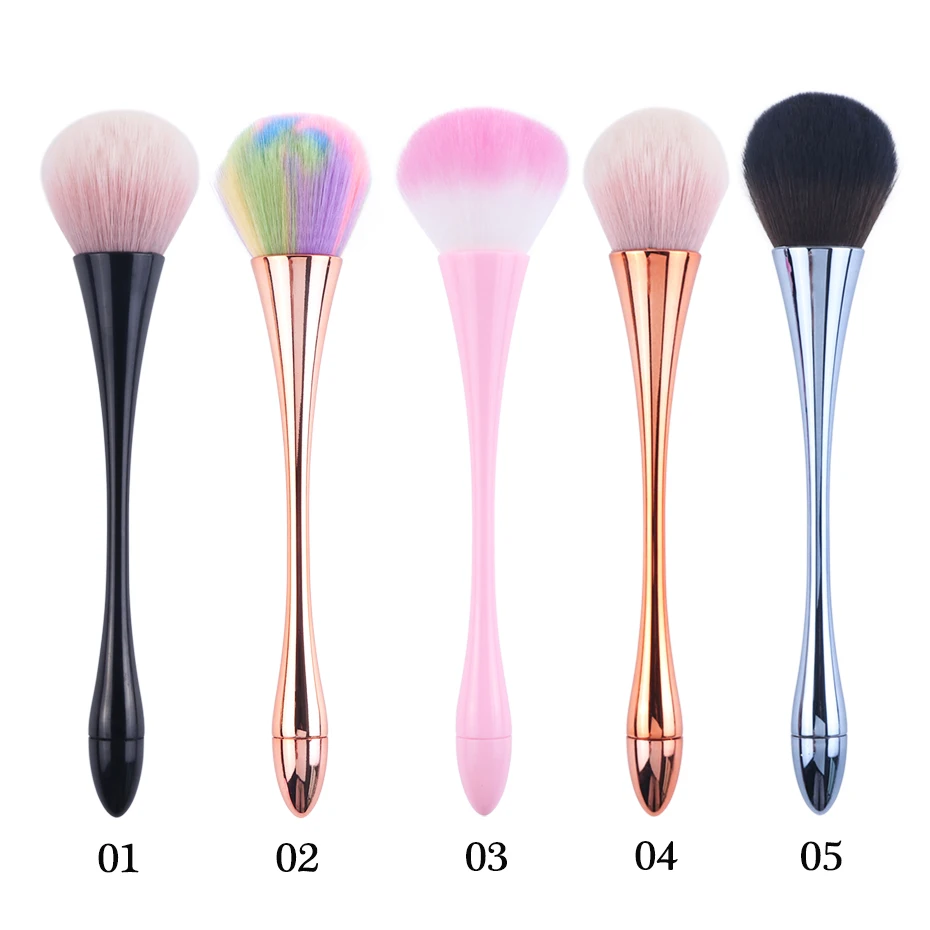 1pcs Cleaning Nail Brush Rose Gold Soft Brushes Nail Glitter Powder Dust Remover Acrylic High Quality Manicure Makeup Tool LY949 (9)
