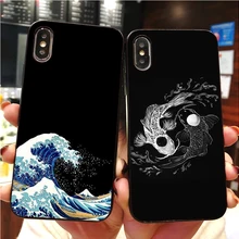 Ван Гог Звездная ночь огромные волны kanagawa черный мягкий ТПУ чехол для телефона iPhone 11 Pro MAX SE 5 5S 6 7 8Plus MAX XR XS X10