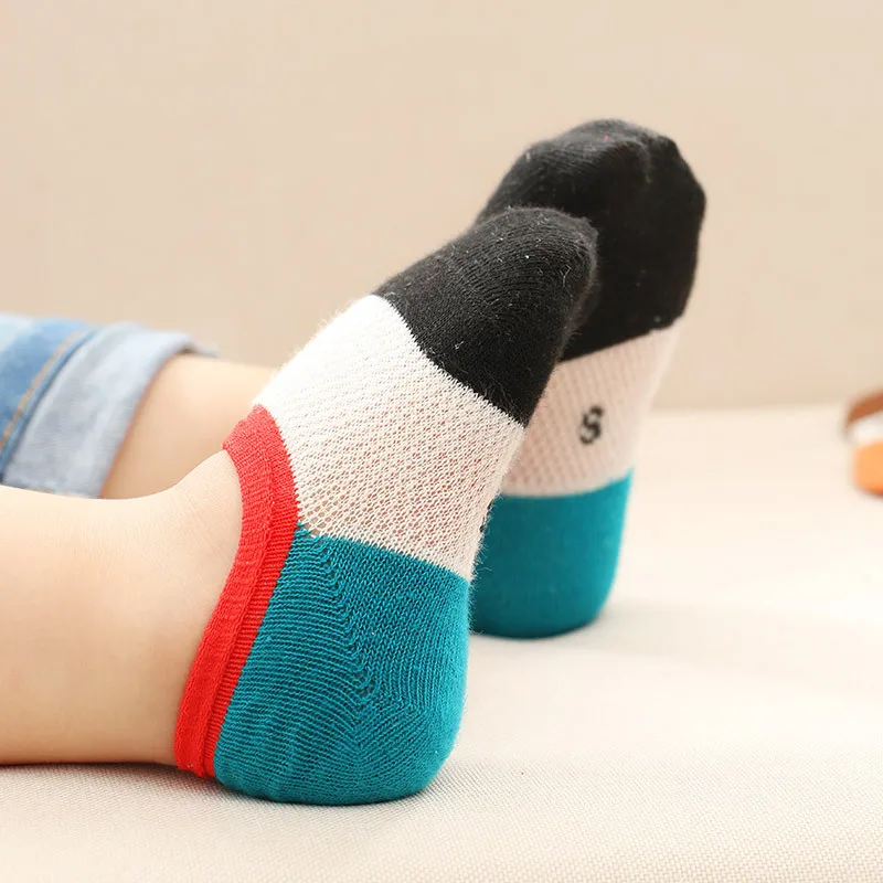 Детские носки г., новые хлопковые летние цветные сетчатые Нескользящие силиконовые носки-лодочки носки для детей от 2 до 11 лет