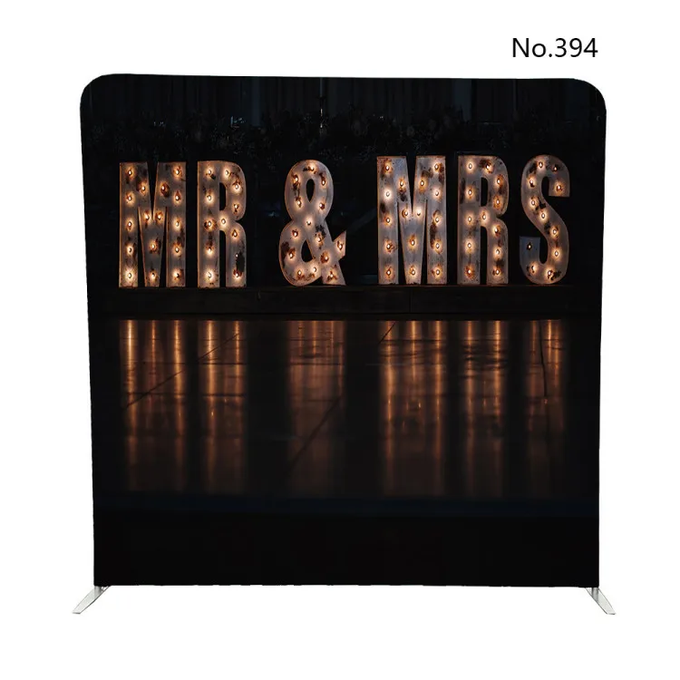 

No.394 Mr & Mrs Marquee Letters in Night pillow case backdrop with stand