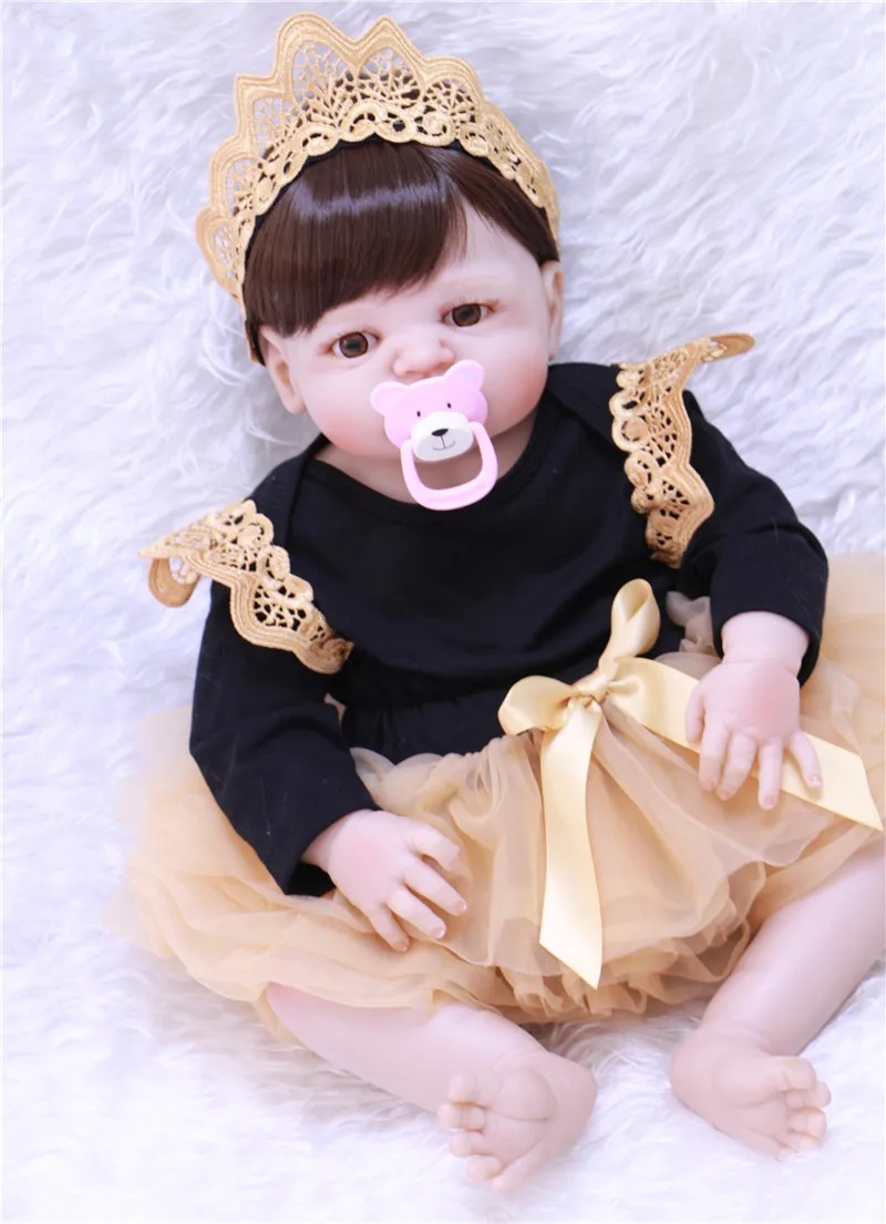 

Bebe Dolls 55cm Full Body Silicone Reborn Baby Doll Toys Lifelike Baby-Reborn girl Princess Doll Child Birthday Gift Brinquedo