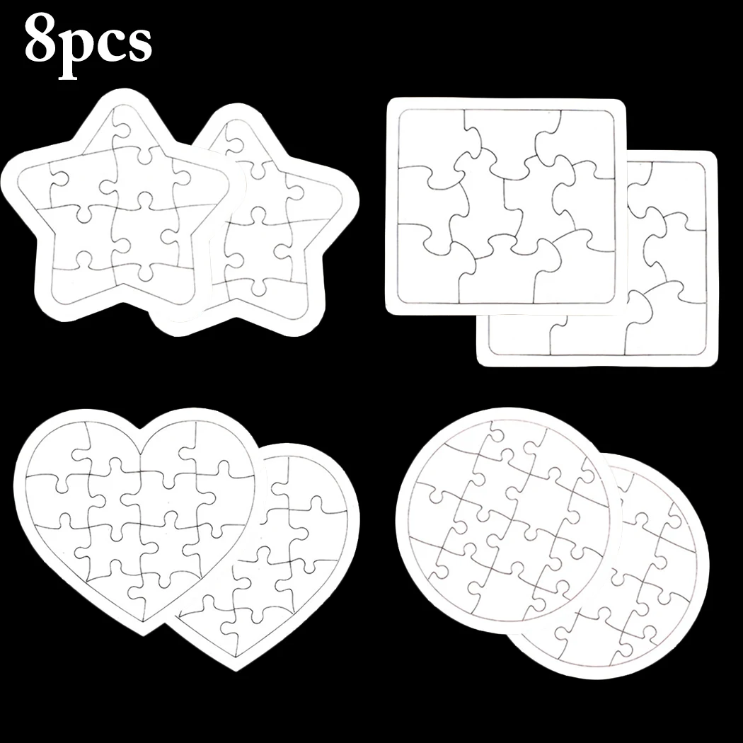 8 наборов пустые Пазлы креативные DIY картины деревянные головоломки игрушки развивающие игрушки - Цвет: 8 sets