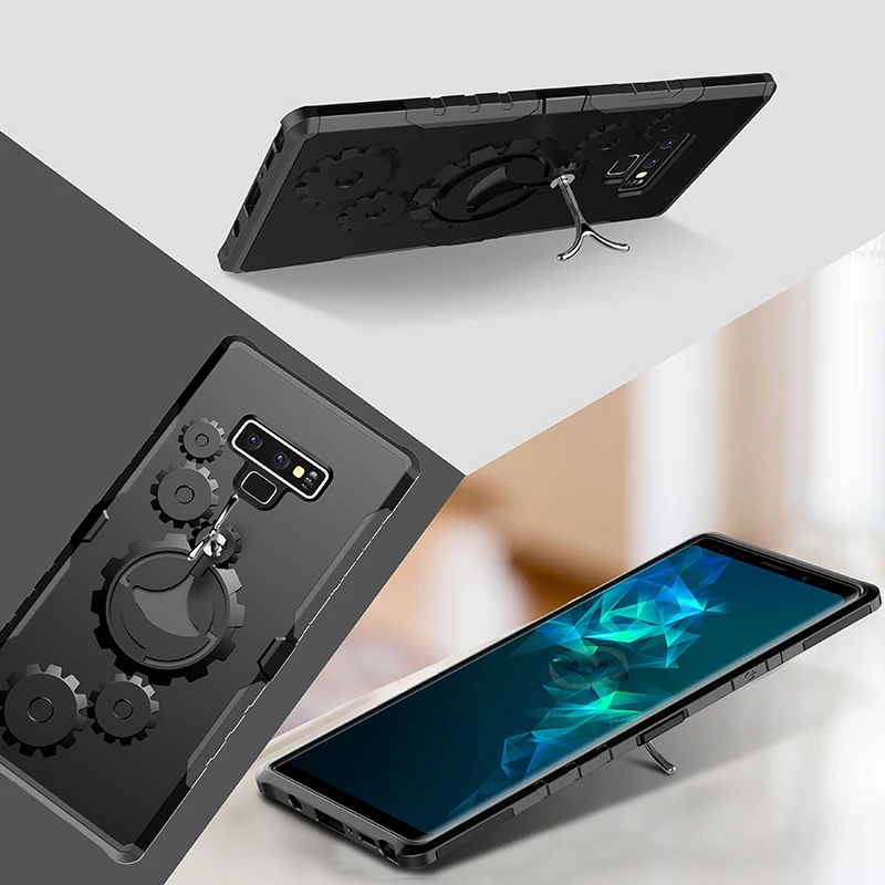 Защитный чехол подставка для Samsung Galaxy S7 edge S8 S9 Plus Note 8 9 Жесткий Гибридный