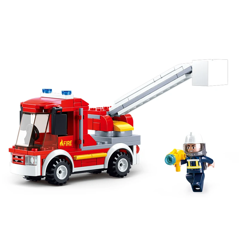 

Sluban Fire Engine Building Blocks Sets Model Educational Jigsaw Construction Bricks Toy For Children