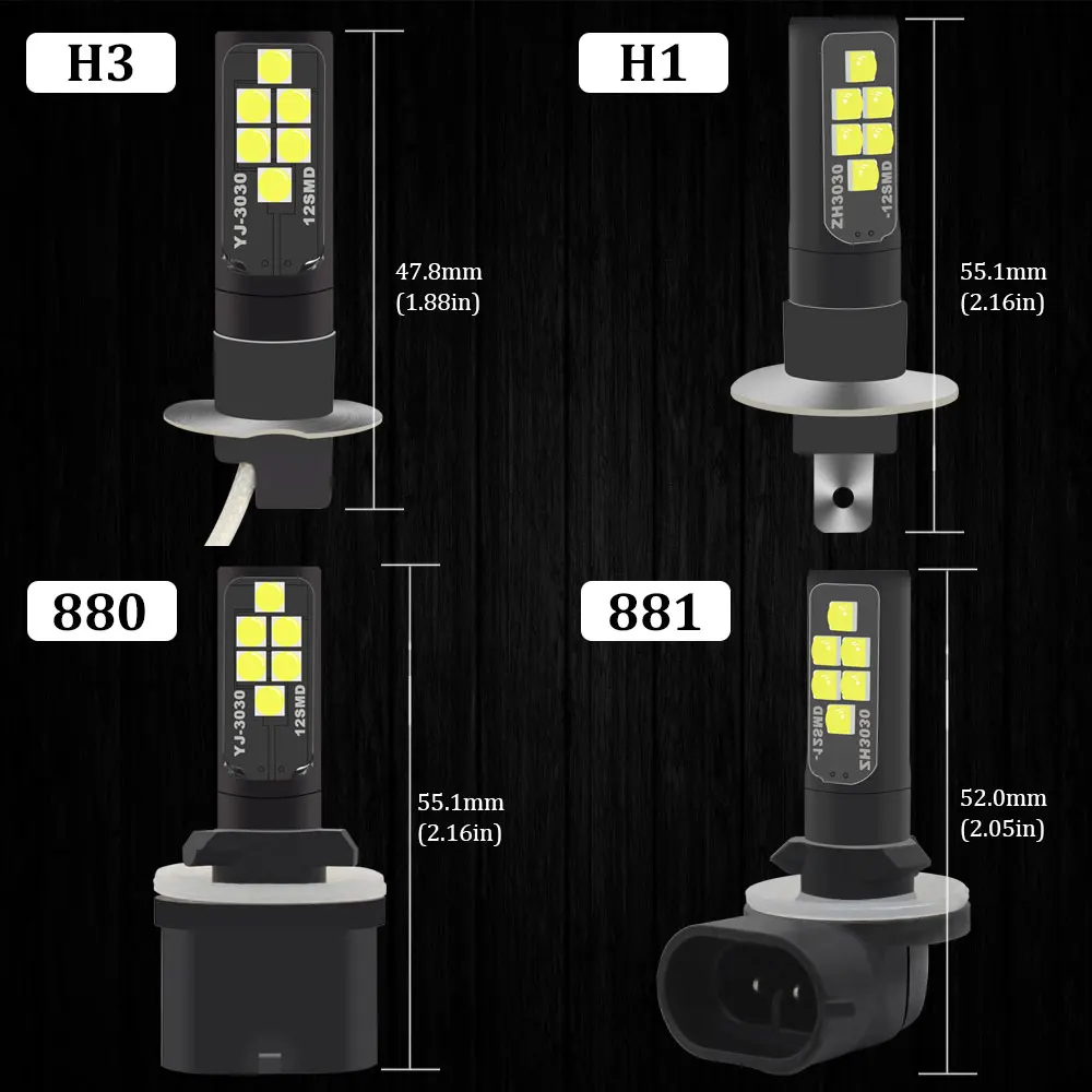 BMT H1 H3 LED h27w2 h27w/2 LED Bulb h27w 880 881 h27w1 h27w/1 Car led fog lights lamp cars daytime running lights DRL12V LED