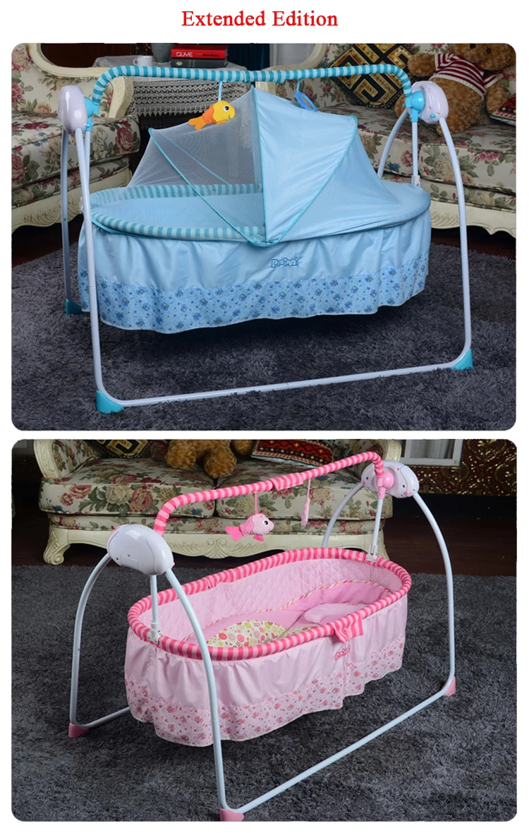 Versão de Rede Cadeira do Bebê Automático com Controle Grande Cama Berço Elétrico Bebê Crianças Berço Remoto Inteligente Sono 5 Cheap Berço