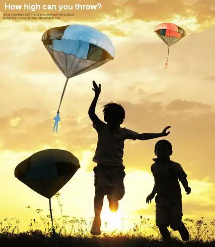 Детский парашют для игры на открытом воздухе, забавная игрушка для упражнений, спортивный детский воздушный змей с изображением неба, развивающий парапланеризм, случайный цвет