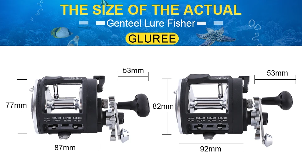 GLUREE Trolling Reel Fishing 3.81 3BB TSSD 3000 4000M Black Right Hand Casting Sea Fishing Reel Saltwater Baitcasting Reel Coil (10)