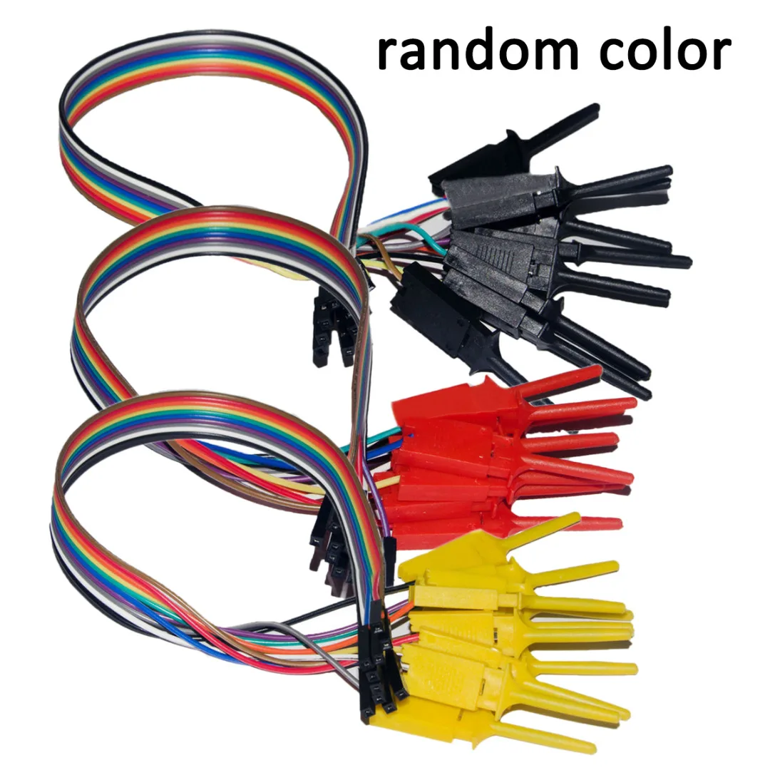 10pcs/set Test Hook Clip High Efficiency Logic Analyzer Cable Gripper Probe Test Clip Kit