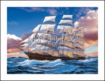 

Sailing Ship Diamond Embroidery 5D Diy Diamond Painting Cross Stitch Mosaic Pattern Full Rhinestone Needlework Gift Home Decor
