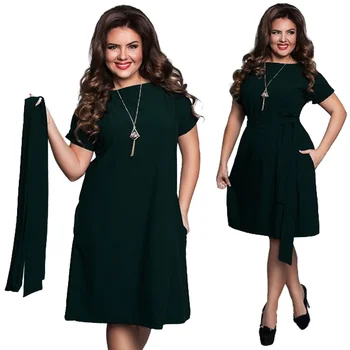 

Fashion Elegant Casual Women Blue Dress Big Size Plus Size Women's Dresses Summer Sashes O-Neck Bodycon Chiffon Party Vestidos