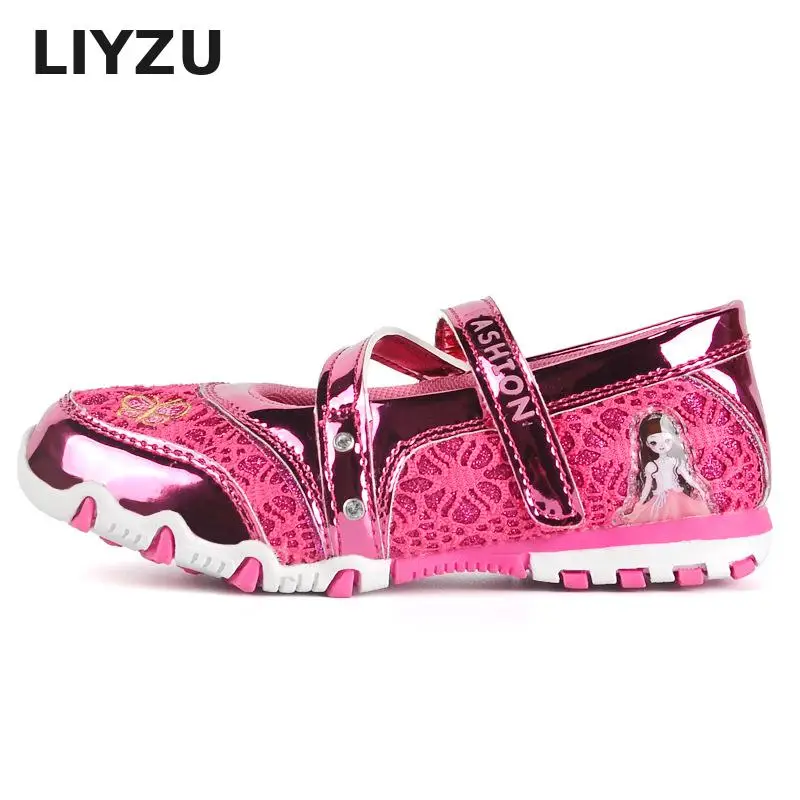 

Children Casual Shoes For Girls Brand Kids Shinning Sport Shoes Korean Cartoon Princess Shoes Breathable Soft Bottom Sneakers