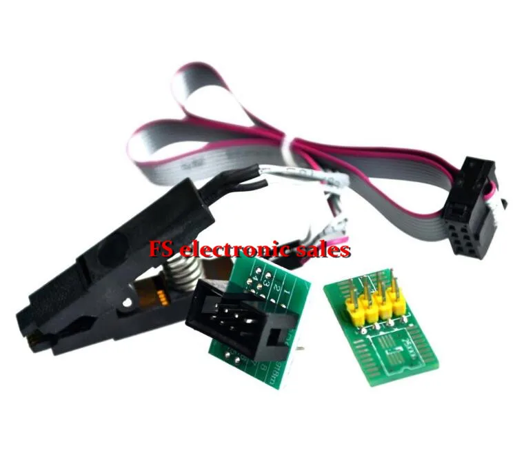 

Free Shipping update version SOIC8 SOP8 Test Clip For EEPROM 93CXX / 25CXX / 24CXX in-circuit programming+2 adapters
