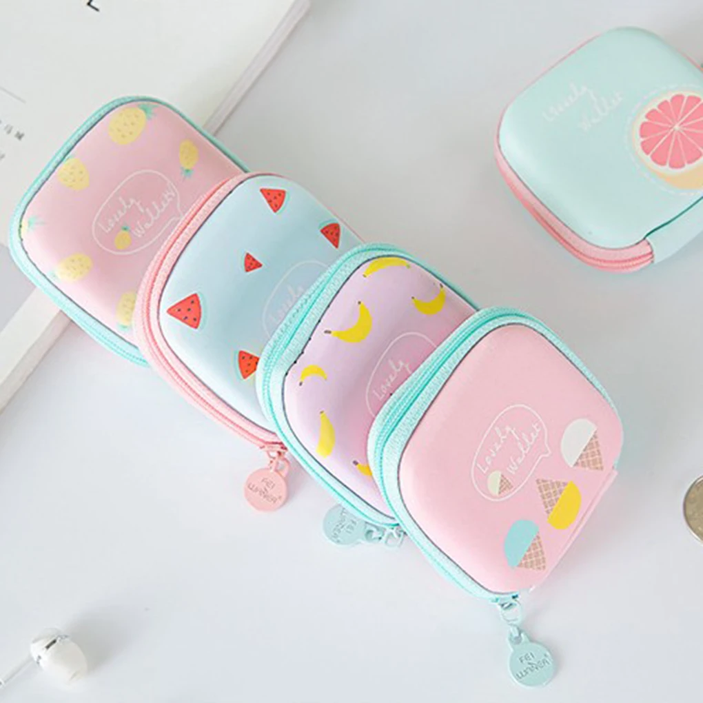 ساحة البسيطة لطيف سماعة Box ليتل الطازجة سستة الأطفال محفظة نسائية للعملات المعدنية مفتاح تخزين محفظة كيس مزموم هدية
