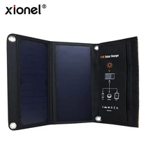 Xionel 15 Вт портативное солнечное зарядное устройство, водонепроницаемая солнечная панель, два порта usb, солнечное зарядное устройство, внешний аккумулятор для мобильного Iphone