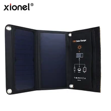 Xionel 15W Portable Solar Charger Waterproof Solar Panel Dual USB Ports Solar Charger Power Bank for Mobile Iphone
